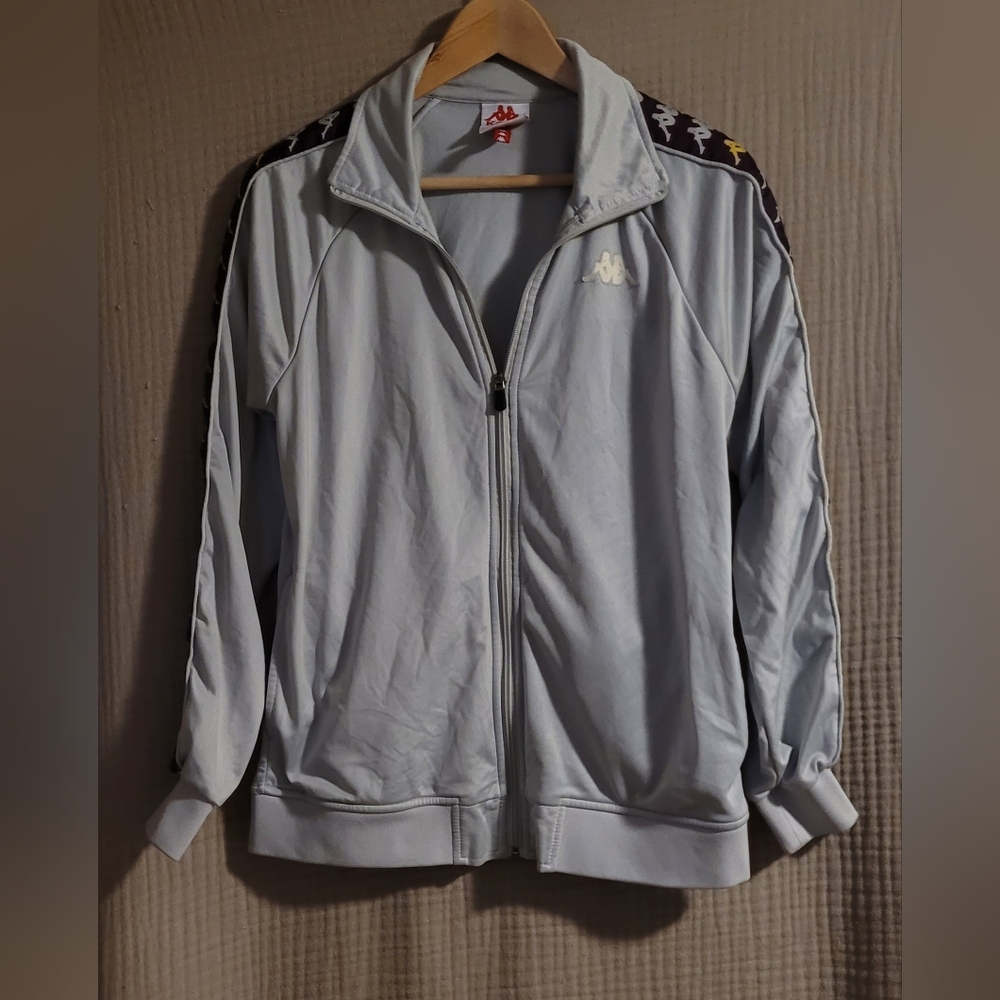 Kappa 222 Banda Dullo Gray Zip-Up Track Unisex Jacket Size Small